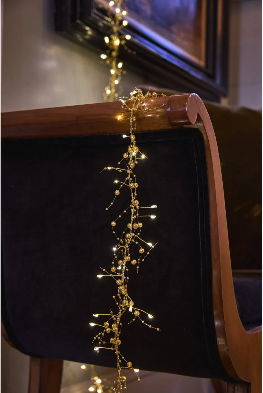 Gold Pearls LED Fairy Lights (Battery Powered)