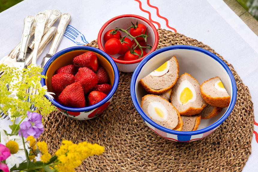 Talking Tables Bon Appetit Striped  Enamel Bowl , (16CM)
