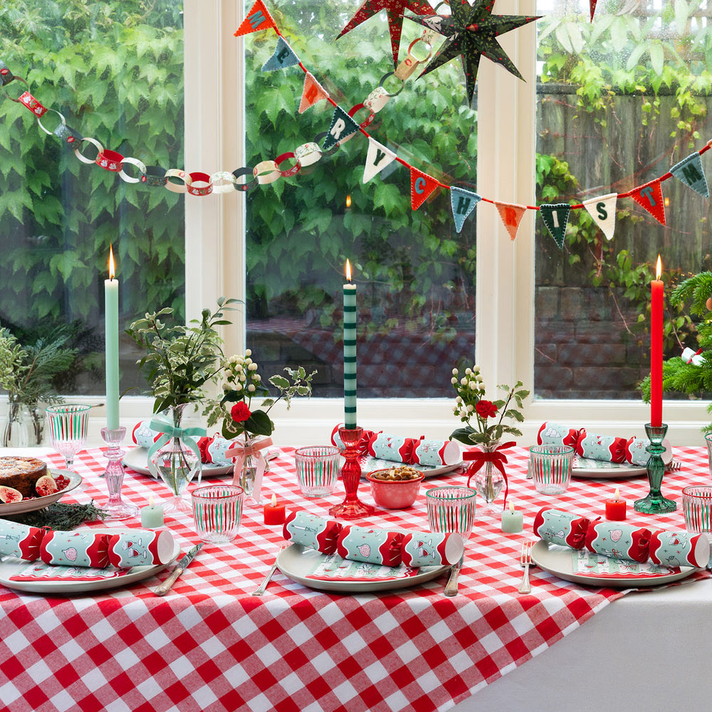 Talking Tables Bon Appetit Gingham Cotton Tablecloth, Red