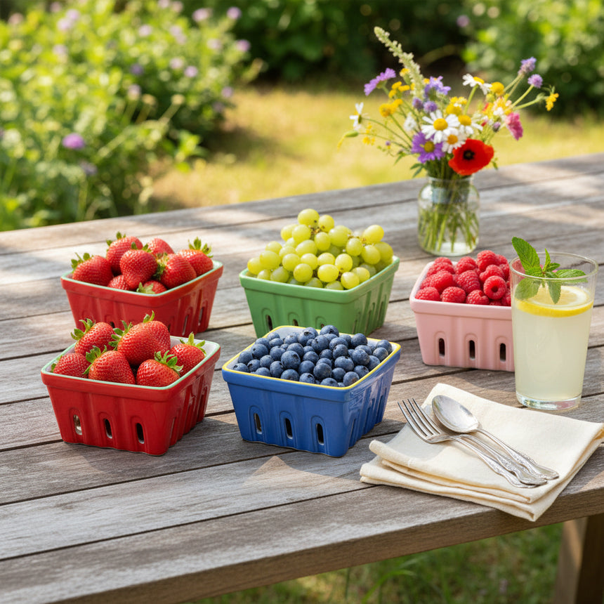 Talking Tables Bon Appetite Ceramic Punnet, Cherry