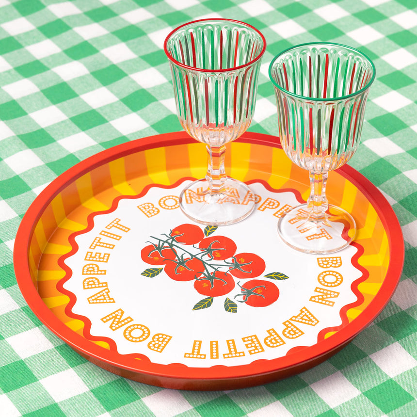 Talking Tables Bon Appetit Gingham Cotton Tablecloth, Green