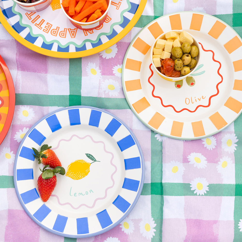 Talking Tables Bon Appetit Lemon Enamel Dinner Plate, (25CM)