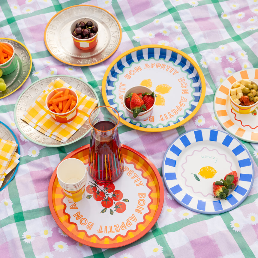 Talking Tables Bon Appetit Lemon Enamel Dinner Plate, (25CM)