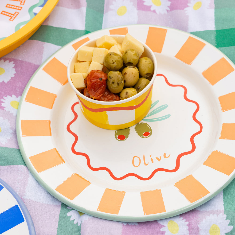 Talking Tables Bon Appetit Olive Enamel Dinner Plate, (25CM)