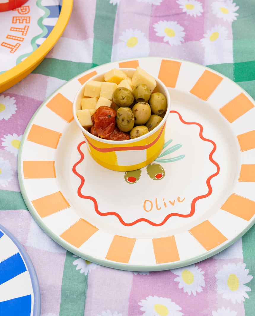 Talking Tables Bon Appetit Olive Enamel Dinner Plate, (25CM)