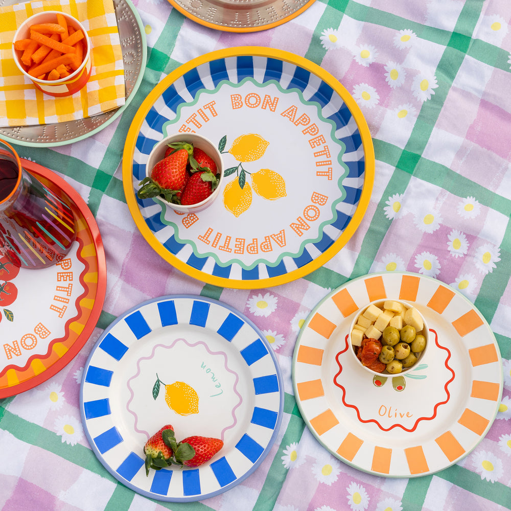 Talking Tables Bon Appetit Olive Enamel Dinner Plate, (25CM)