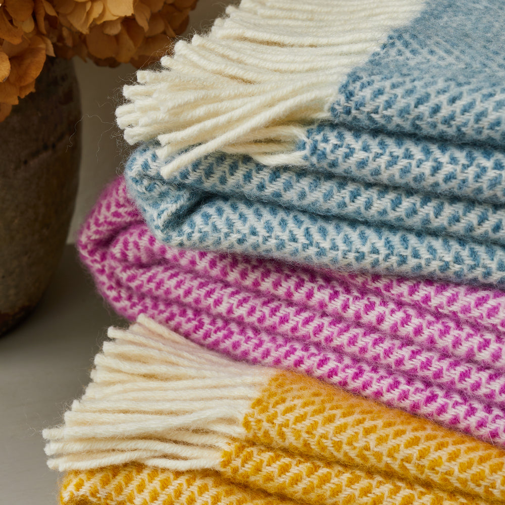 Tweedmill Beehive Pure New Wool Throw, Rosa