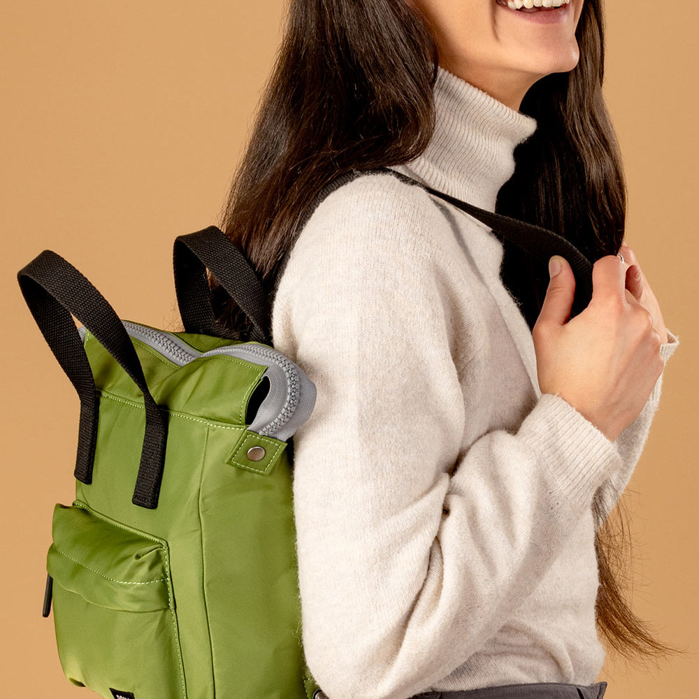 Roka London Black Label, Bantry B Small Rucksack, Avocado (Sustainable Nylon)