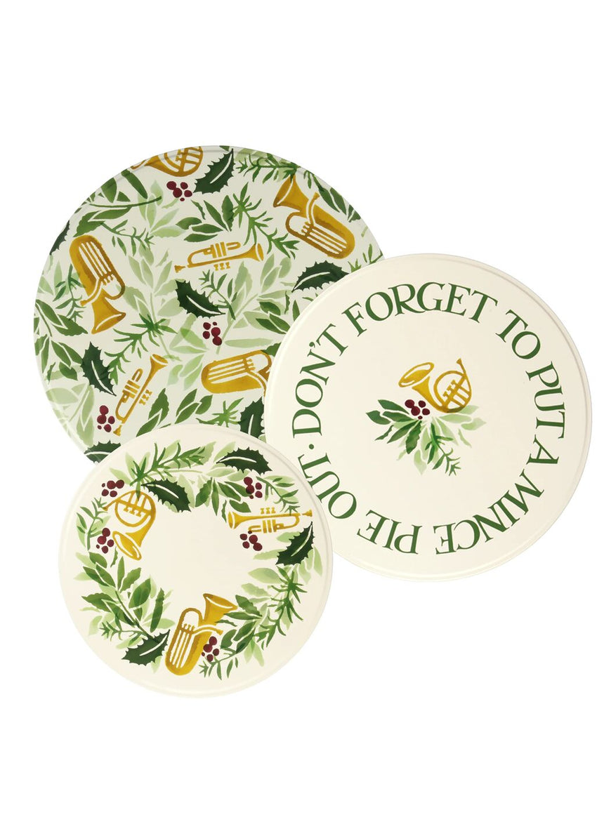 Emma Bridgewater Bring In The Green Round Cake Tins ( Set Of 3 )