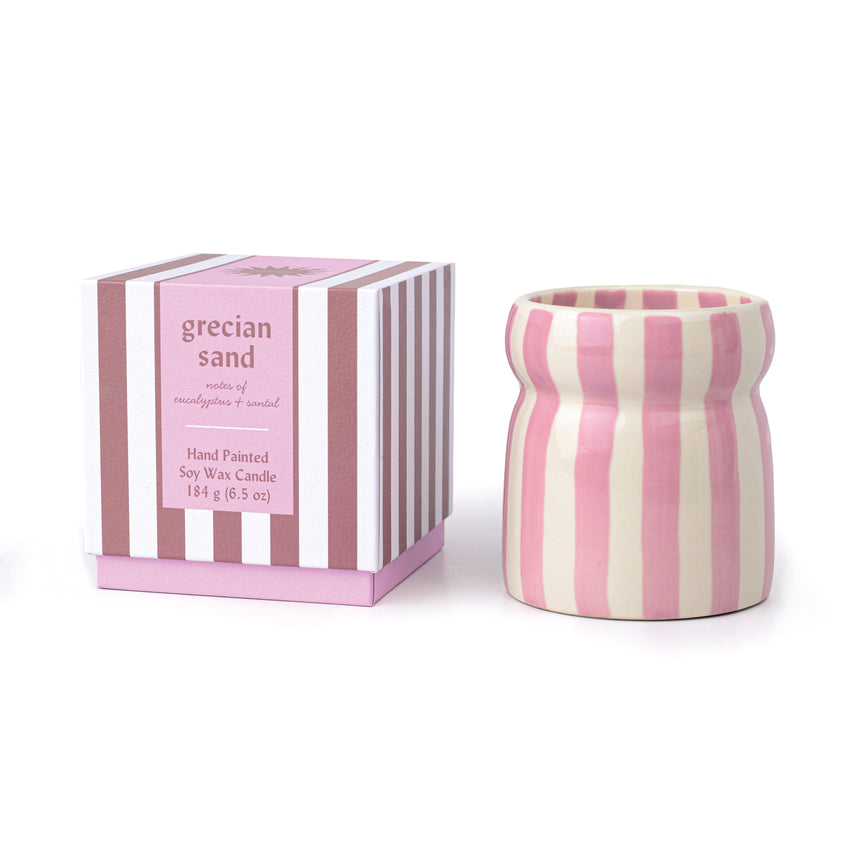 Paddywax Cabana Lavender Ceramic Scented Candle, Grecian Sand