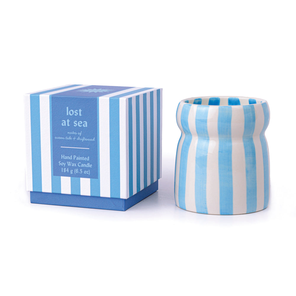 Paddywax Cabana Blue Ceramic Scented Candle, Lost At Sea