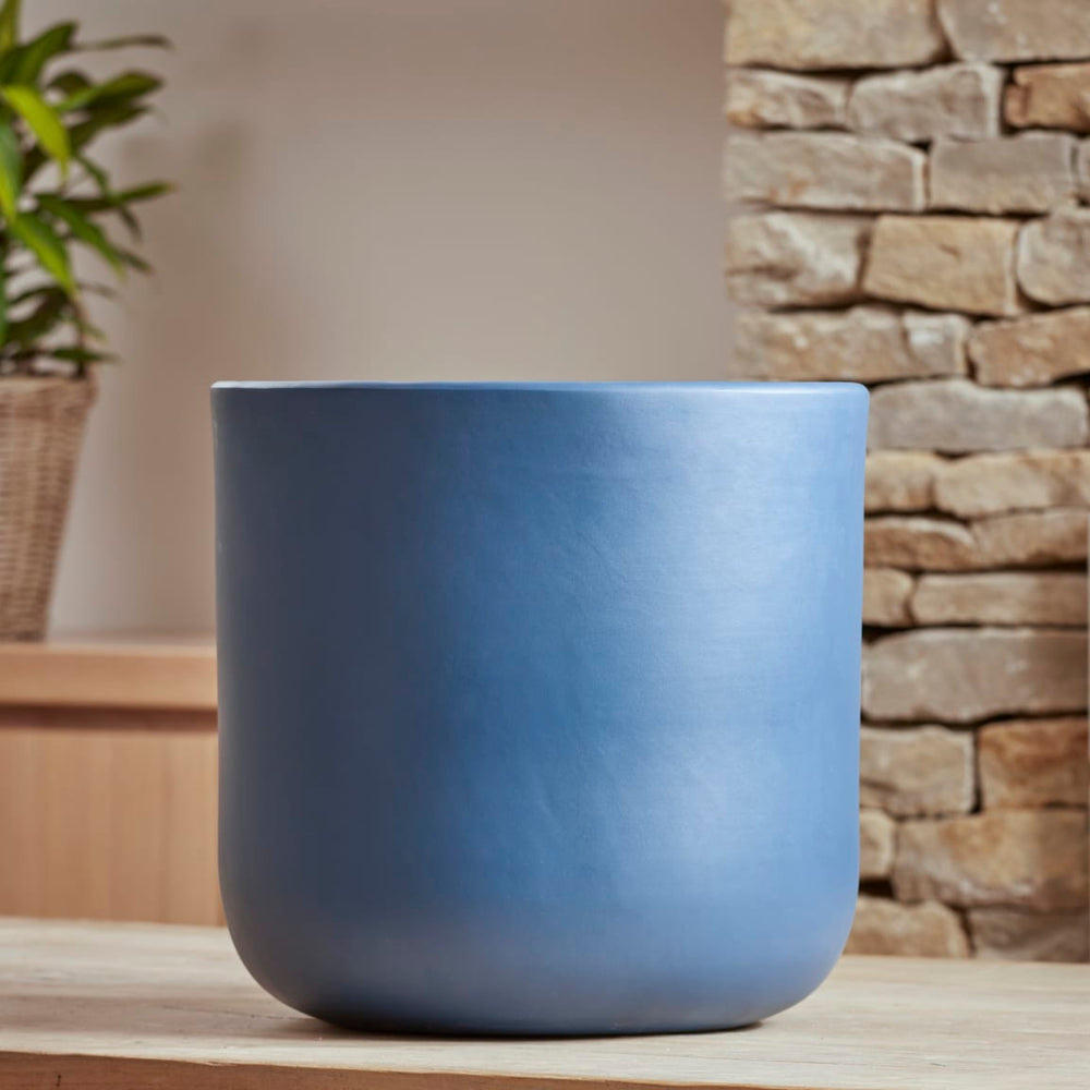 Capri Ceramic Plant Pot, Dark Blue