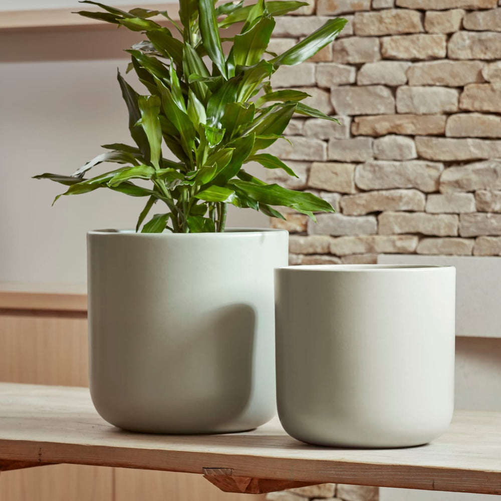 Capri Ceramic Plant Pot, Sage Green