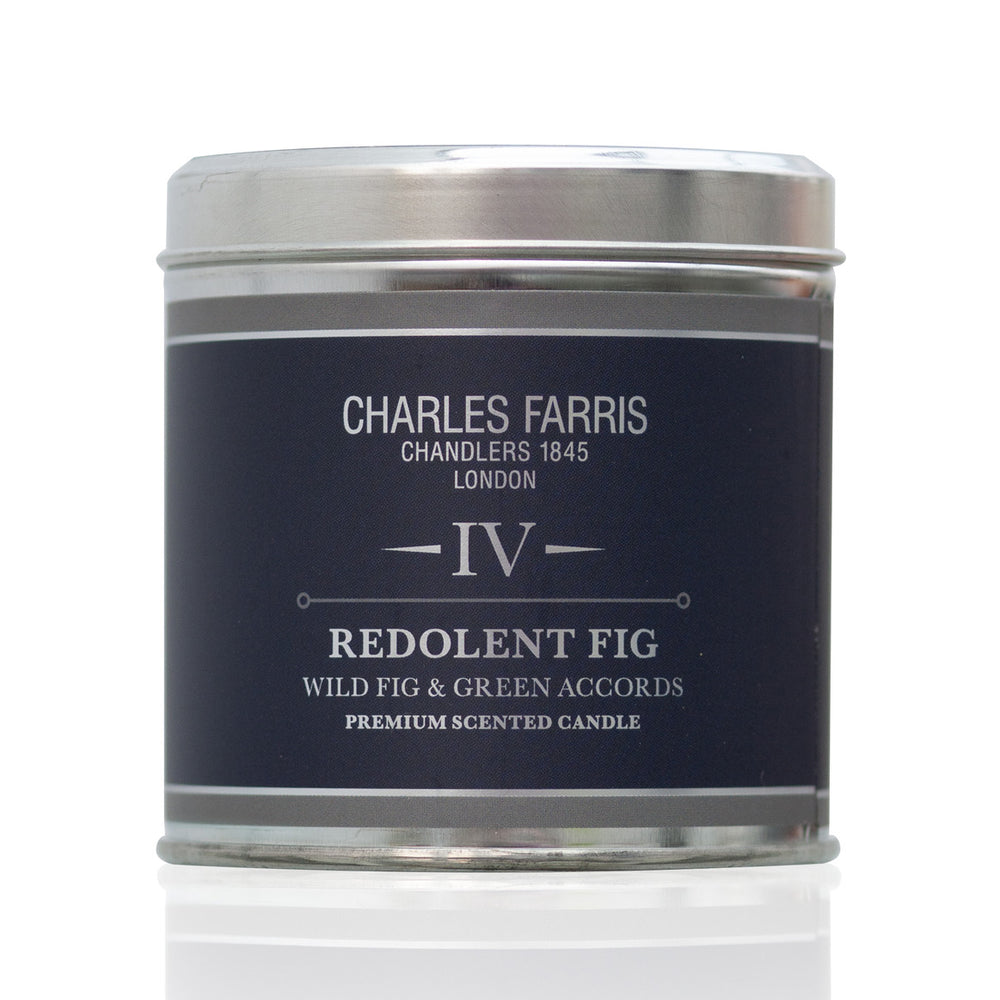 Charles Farris Redolent Fig Scented Tin Candle, Wild Fig and Green Accords