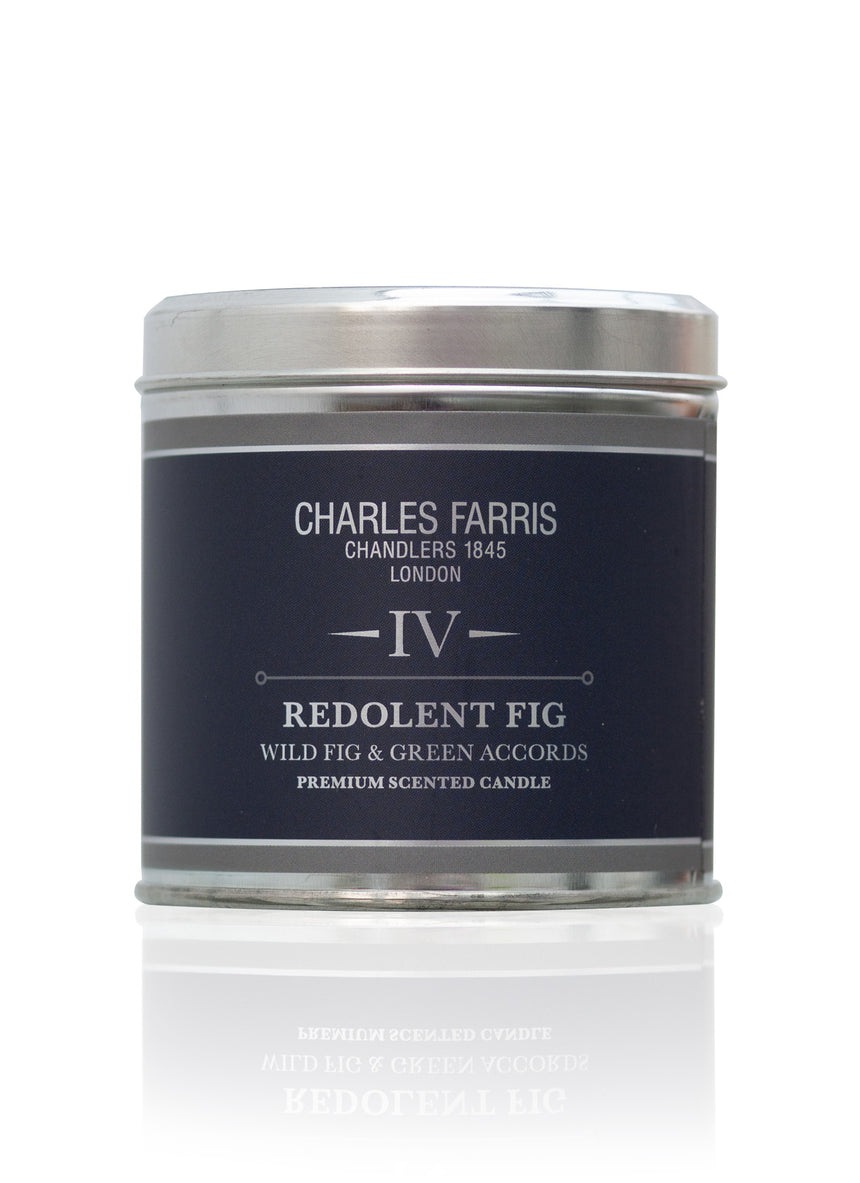 Charles Farris Redolent Fig Scented Tin Candle, Wild Fig and Green Accords