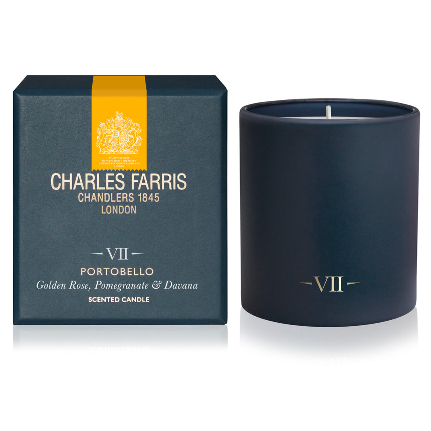 Charles Farris Portobello Scented Candle, Golden Rose, Pomegranate & Davana