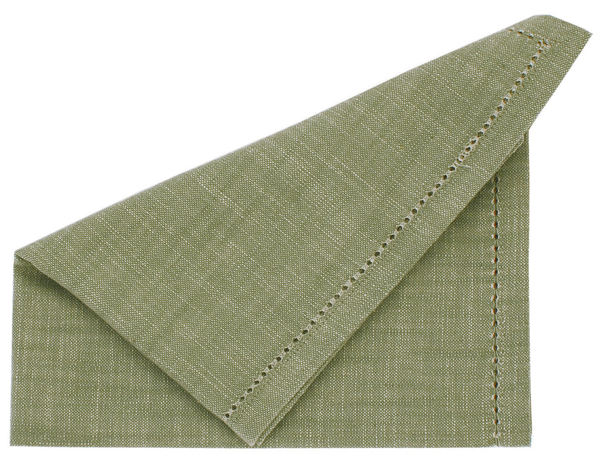 Walton & Co Chambray Cotton Napkins, Olive (Set Of 4)