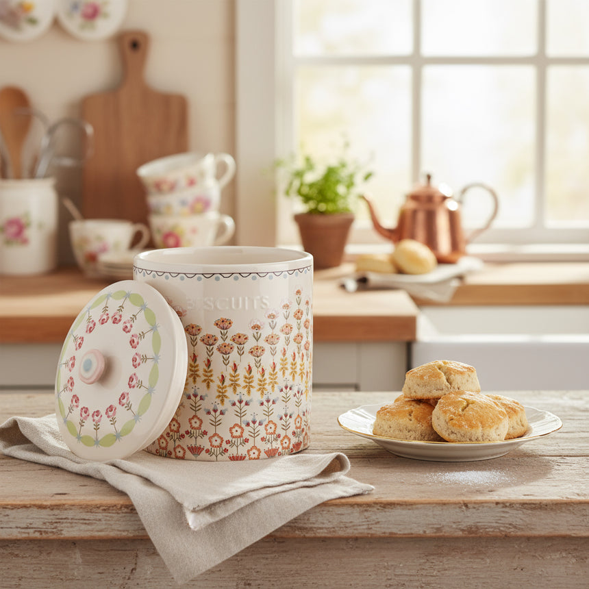 Cath Kidston Painted Table Ceramic Biscuit Jar