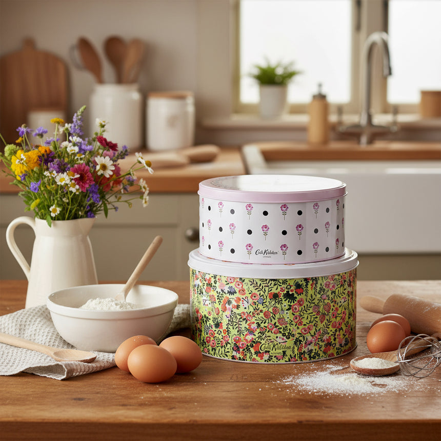 Cath Kidston Painted Table Round Cake Tins (Set Of 2)