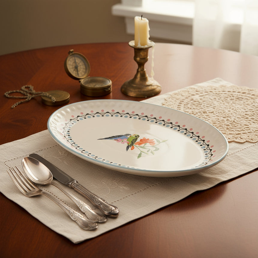 Cath Kidston Painted Table Ceramic Oval Serving Platter