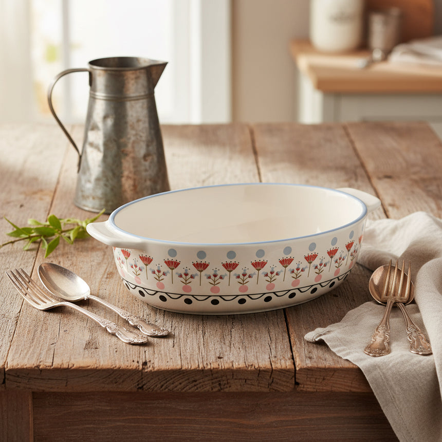 Cath Kidston Painted Table Ceramic Oval Roasting Dish