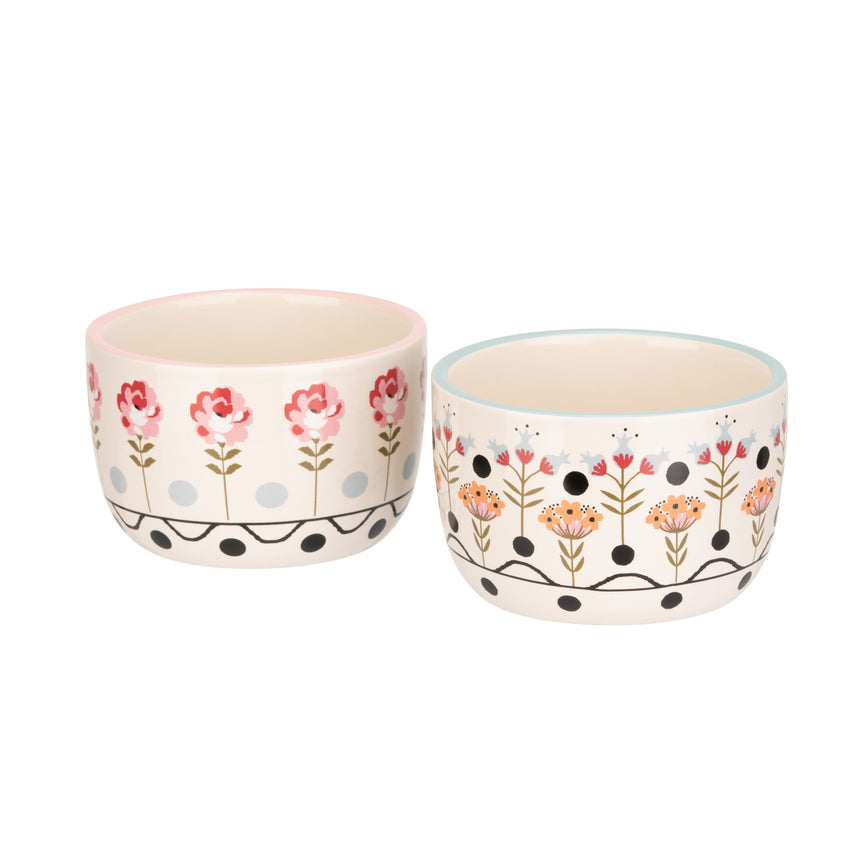Cath Kidston Painted Table Ceramic Ramekins(Set Of 2)