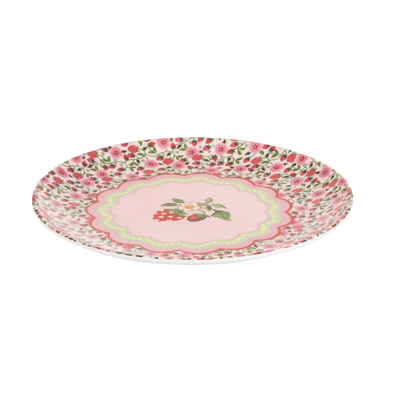 Cath Kidson Strawberry Melamine Picnic Dinner Plates ( Set Of 4)
