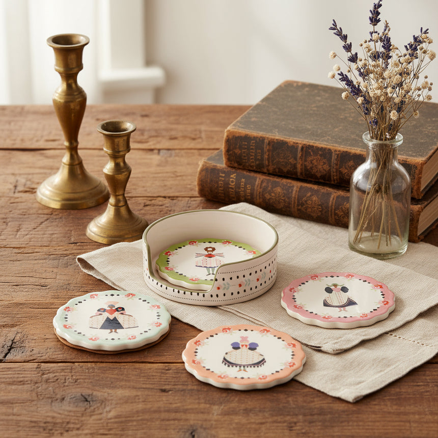 Cath Kidston Spring Birds Round Coaster (Set Of 4)