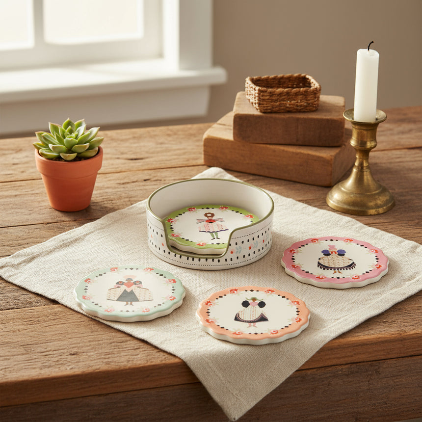 Cath Kidston Spring Birds Round Coaster (Set Of 4)