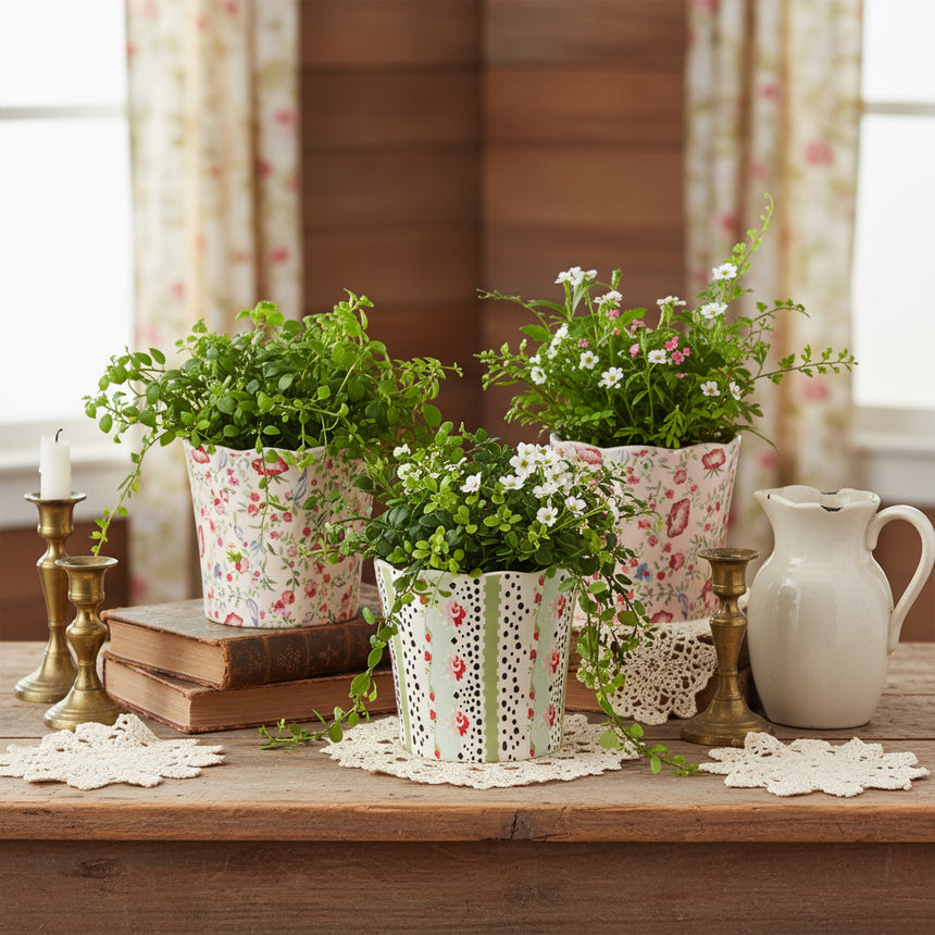 Cath Kidston Spring Birds Mini Plant Pots, Set Of 3