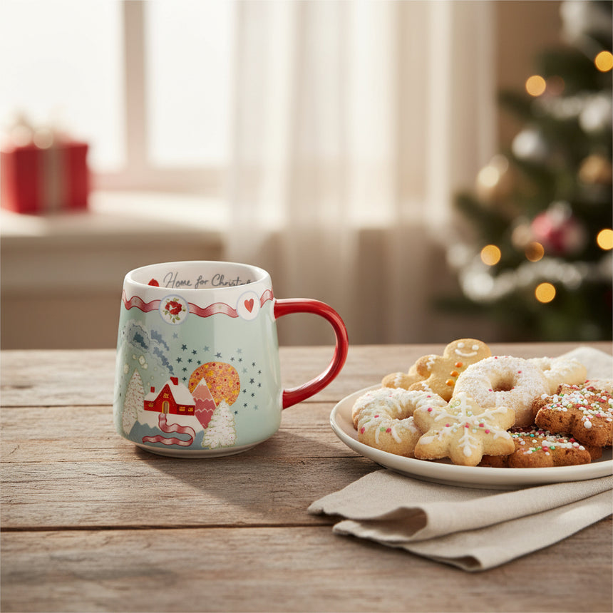Mug with a winter design on a white background