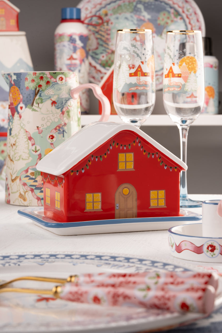 Cath Kidston Magical Winter Cottage Butter Dish