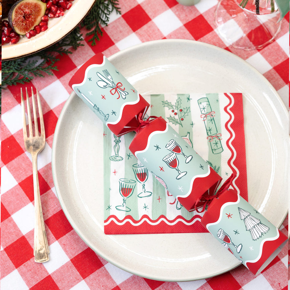 Talking Tables Bon Appetit Gingham Cotton Tablecloth, Red