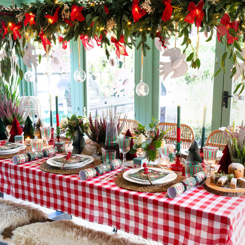 Talking Tables Bon Appetit Gingham Cotton Tablecloth, Red