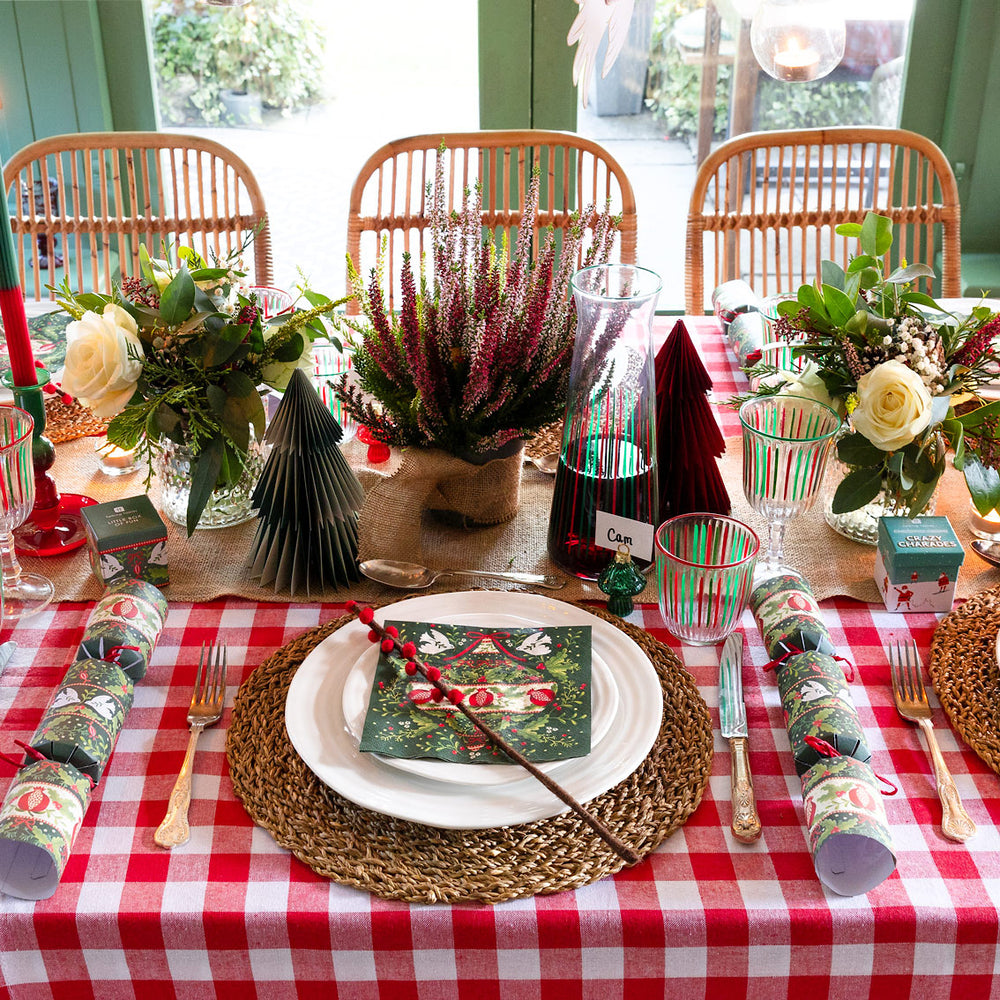 Talking Tables Bon Appetit Gingham Cotton Tablecloth, Red