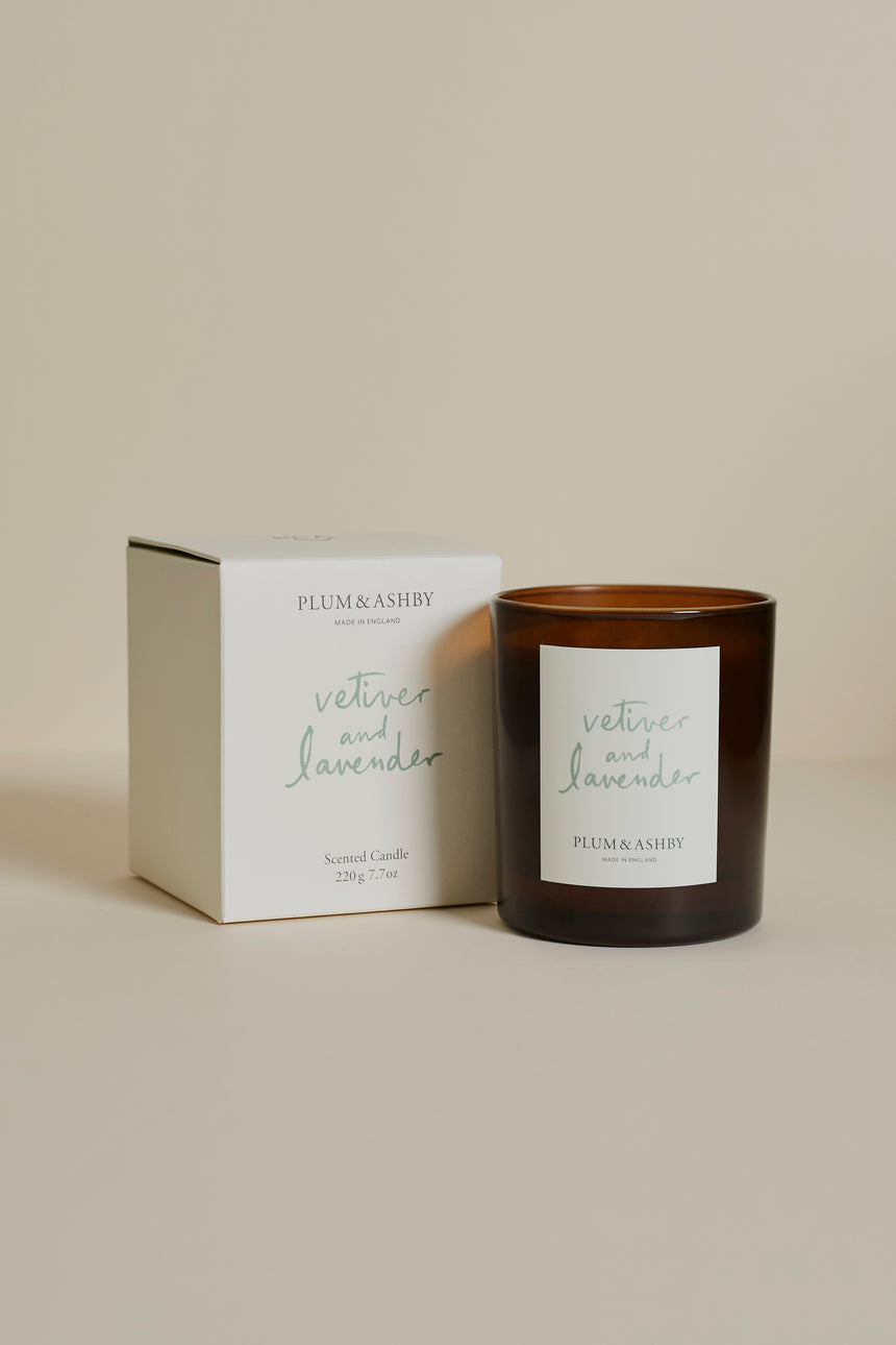 Plum & Ashby Vetiver & Lavender Scented Candle
