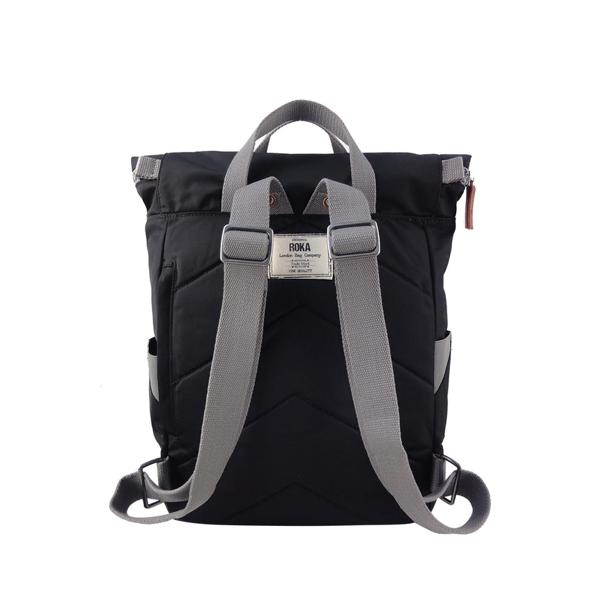 Roka London Canfield B Sustainable Nylon Rucksack, Black