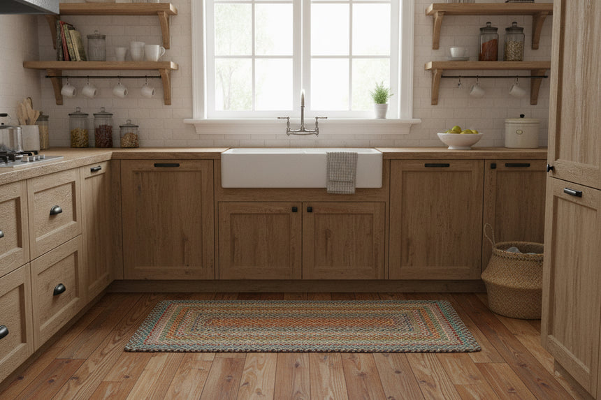 The Braided Rug Company Rectangle Jute Rug, Carnival