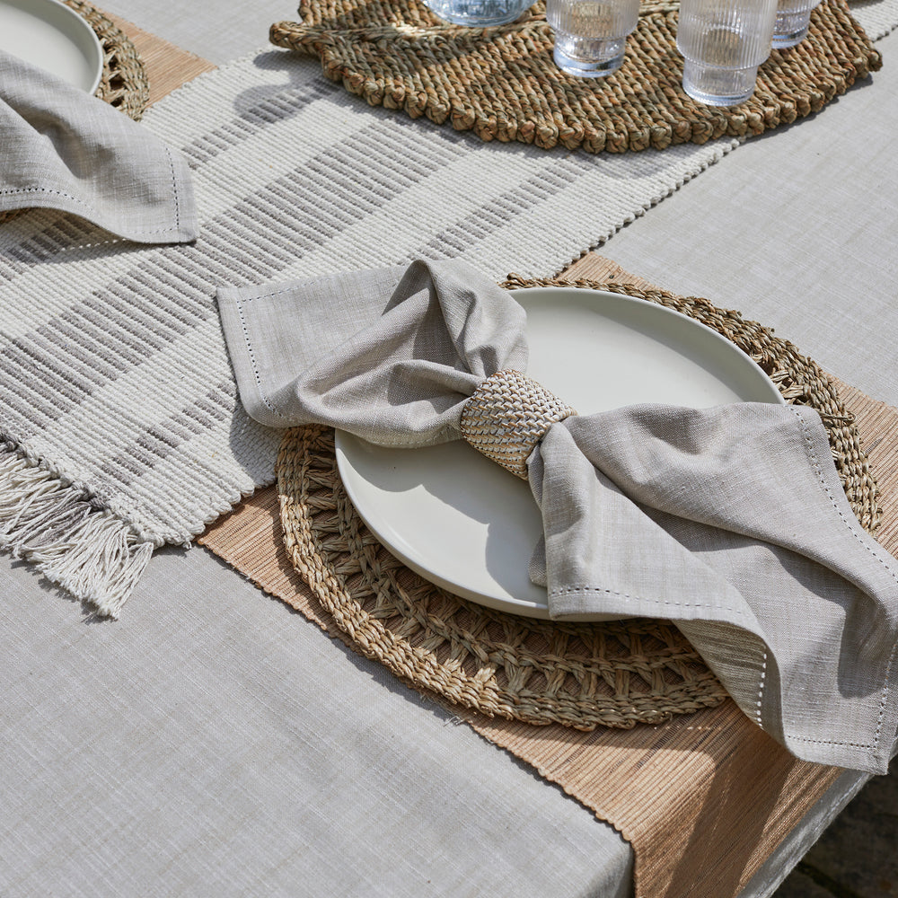 Walton & Co Chambray Cotton Tablecloth, Natural