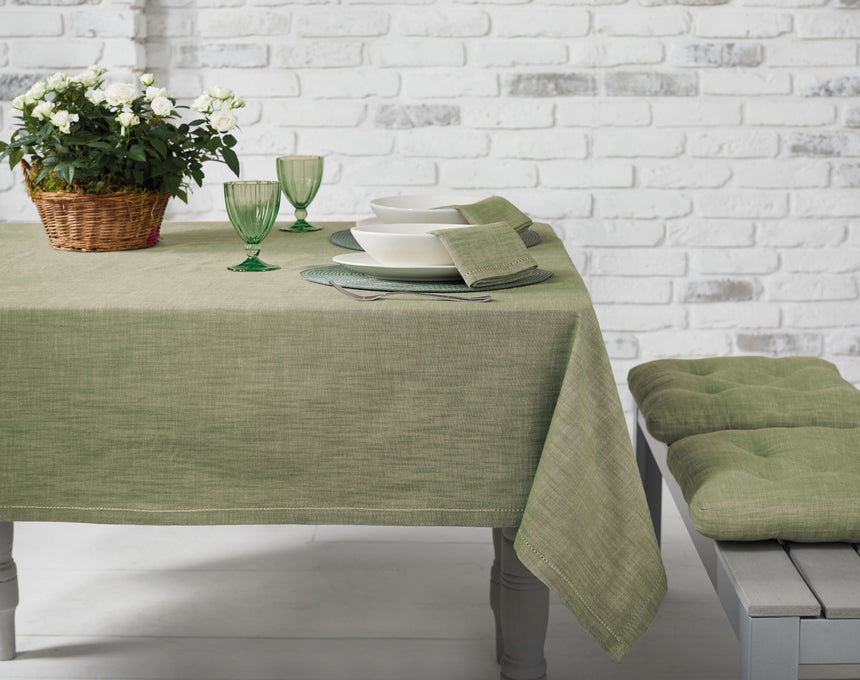 Walton & Co Chambray Cotton Napkins, Olive (Set Of 4)