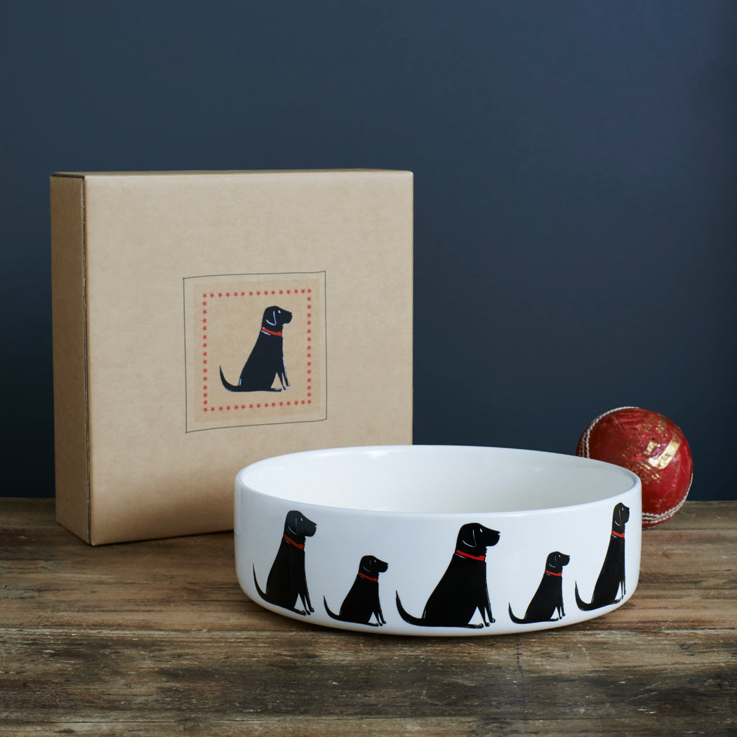 Sweet William Ceramic Dog Bowl, Black Labrador