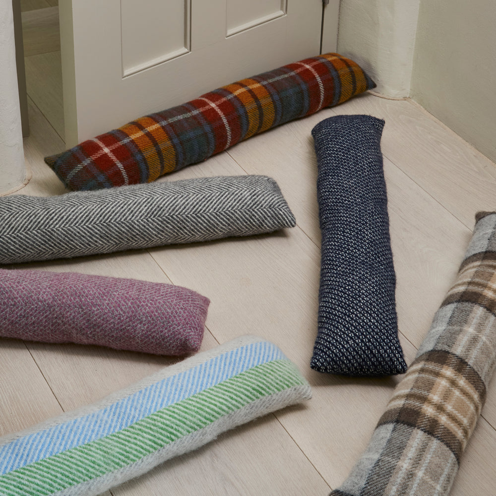 Tweedmill Herringbone Tweed Draught Excluder, Olive