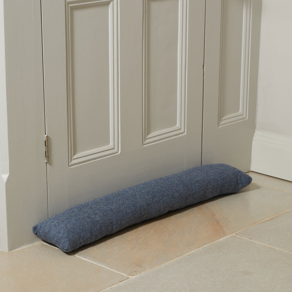 Tweedmill Herringbone Tweed Draught Excluder, Blue Moon