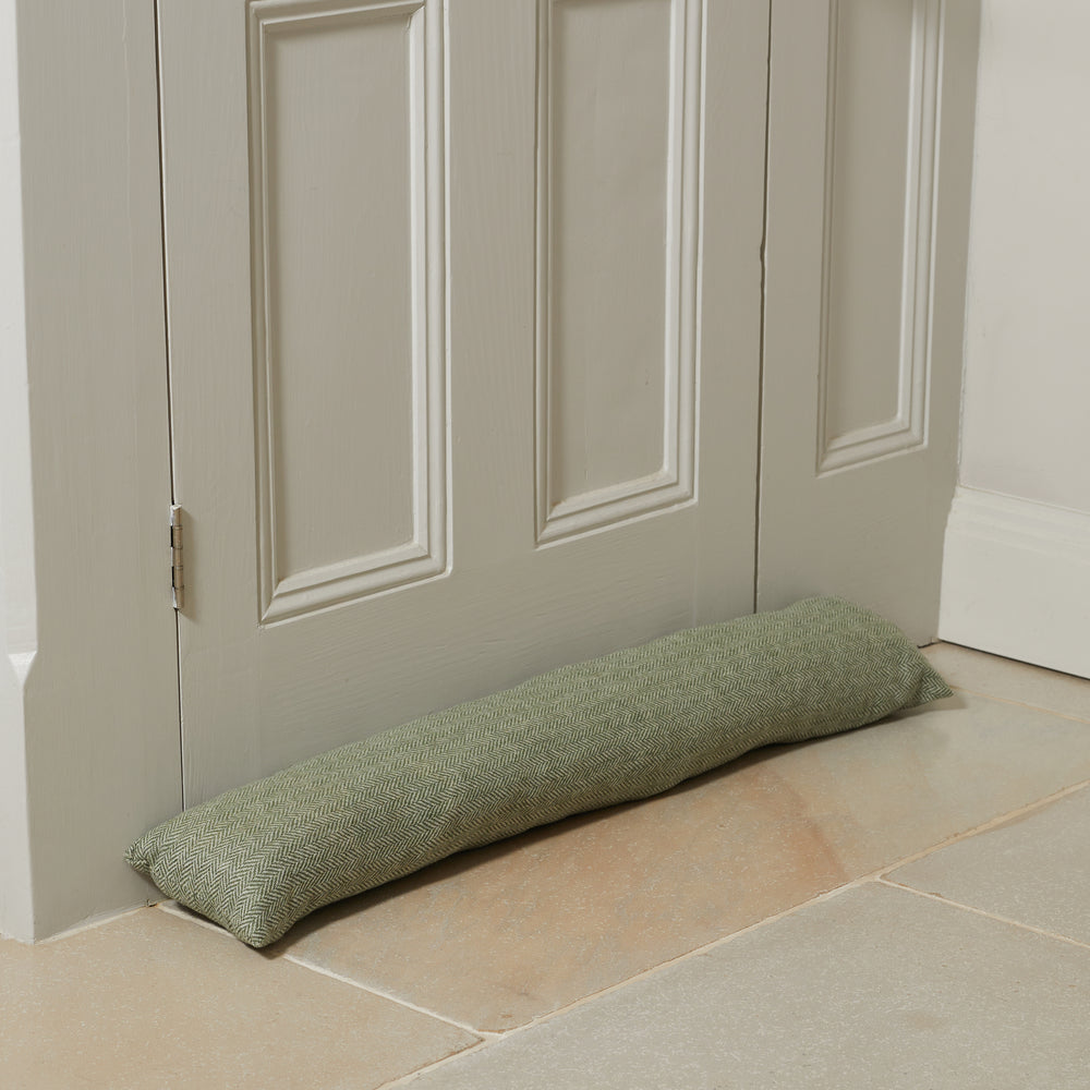 Tweedmill Herringbone Tweed Draught Excluder, Olive