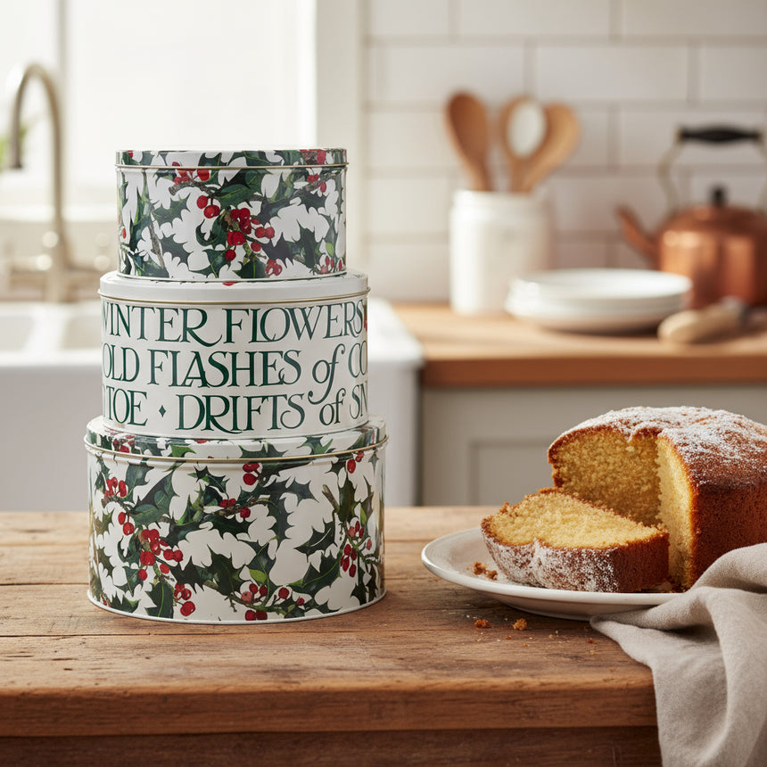 Emma Bridgewater Round Cake Tins, Holly (Set Of 3)