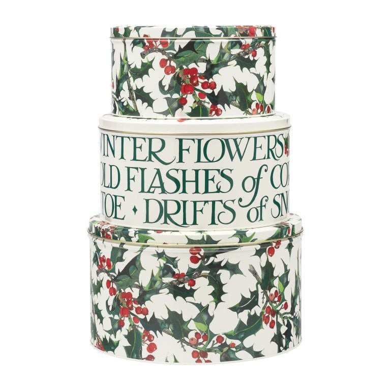 Emma Bridgewater Round Cake Tins, Holly (Set Of 3)