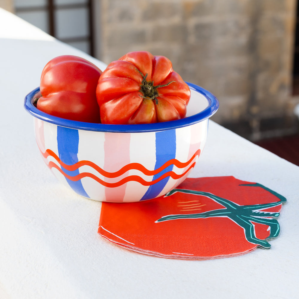 Talking Tables Bon Appetit Striped  Enamel Bowl , (16CM)