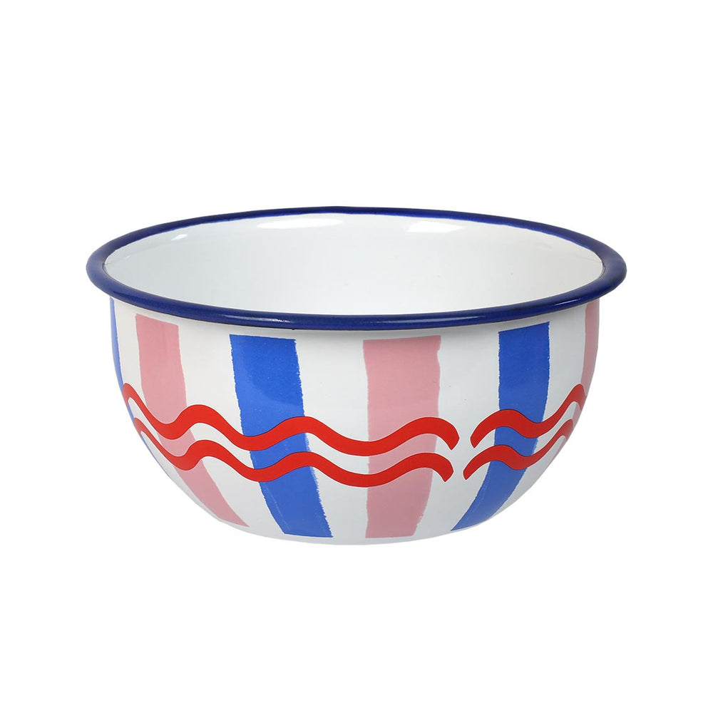 Talking Tables Bon Appetit Striped  Enamel Bowl , (16CM)