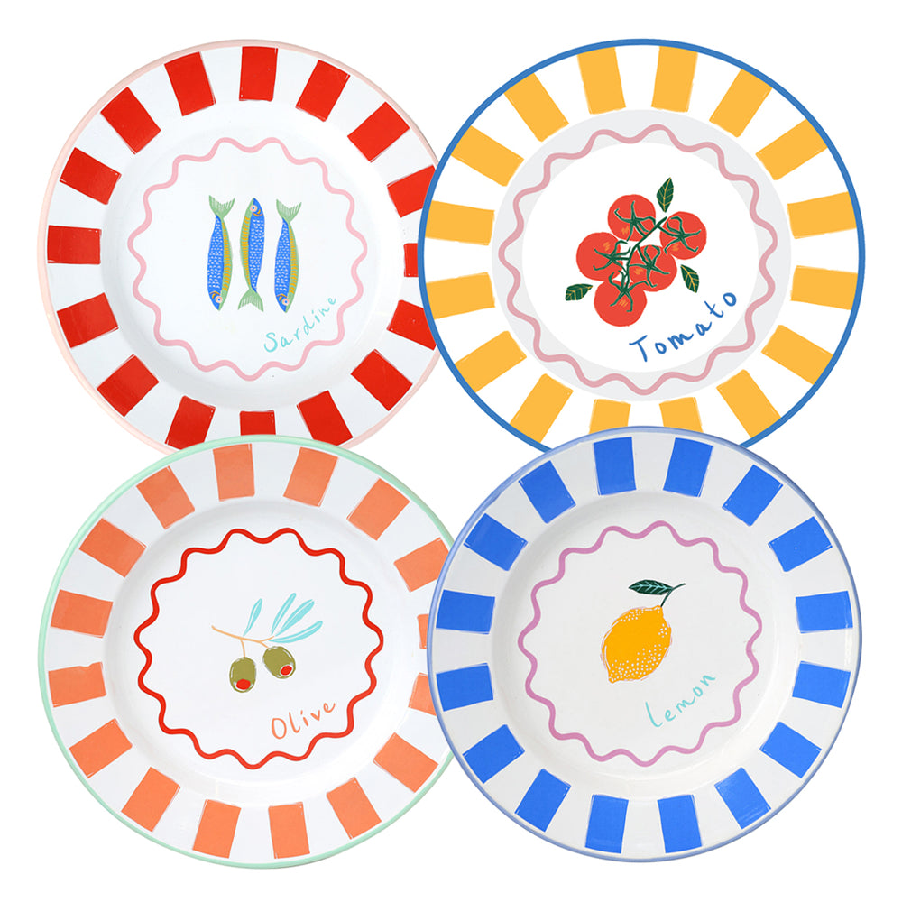 Talking Tables Bon Appetit Fish Enamel Dinner Plate, (25CM)