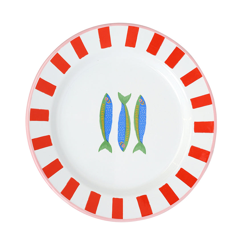 Talking Tables Bon Appetit Fish Enamel Side Plate, (20CM)